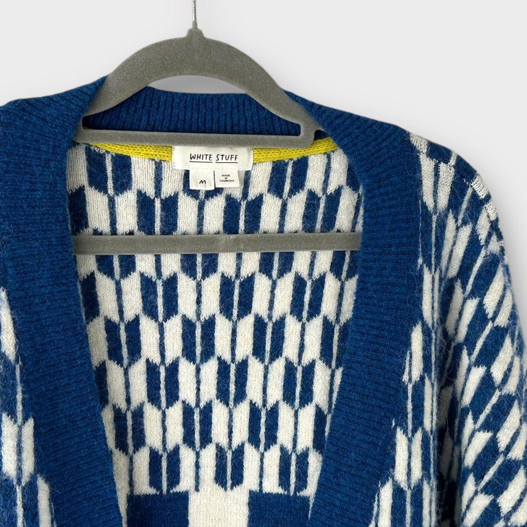 White Stuff Geo Mix Knit Cardigan - 12 (M)