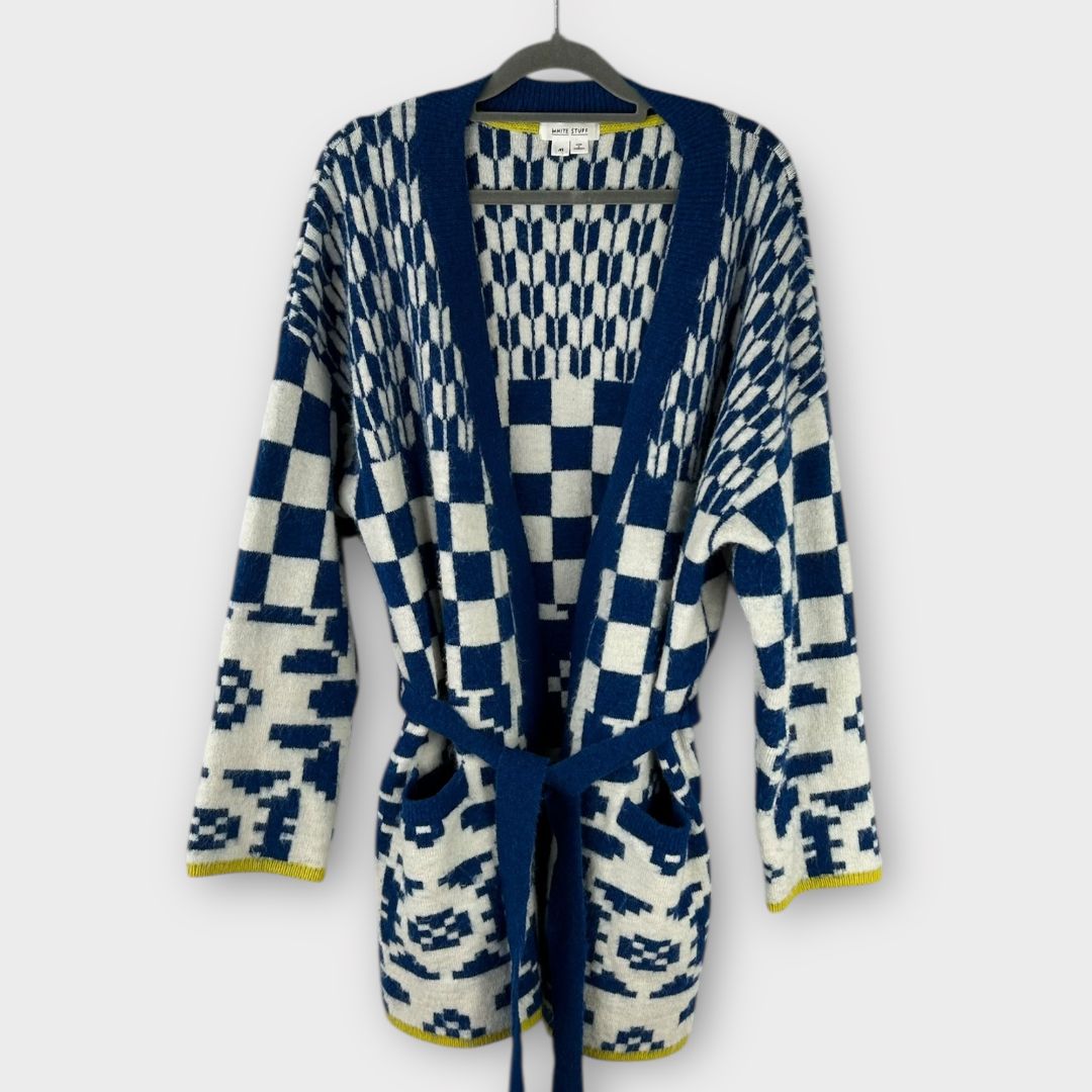 White Stuff Geo Mix Knit Cardigan - 12 (M)