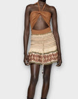 Zara Cotton Ruched Boho Mini Skirt - M