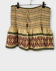 Zara Cotton Ruched Boho Mini Skirt - M