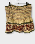 Zara Cotton Ruched Boho Mini Skirt - M