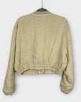 Zara Cropped Linen Bomber Jacket - L