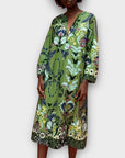 Zara Floral Kaftan Cotton Dress - 14/16 (XL)