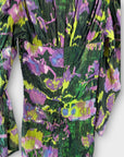 Zara Shimmery Floral Puff Sleeve Mini Dress - S
