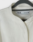 Zara Oversized Linen Blend Bomber Jacket - 14 (M)