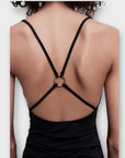 Zara Ruched Strappy Cotton Midi Dress - S
