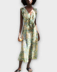 Zara Ruffle Floral Midi Dress - XS