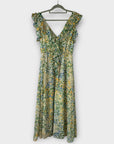 Zara Ruffle Floral Midi Dress - XS