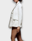 Zara Seamed Straight Cut Textured Blazer - S