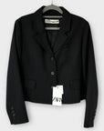 Zara Wool Blend Crop Blazer - 12 (L)