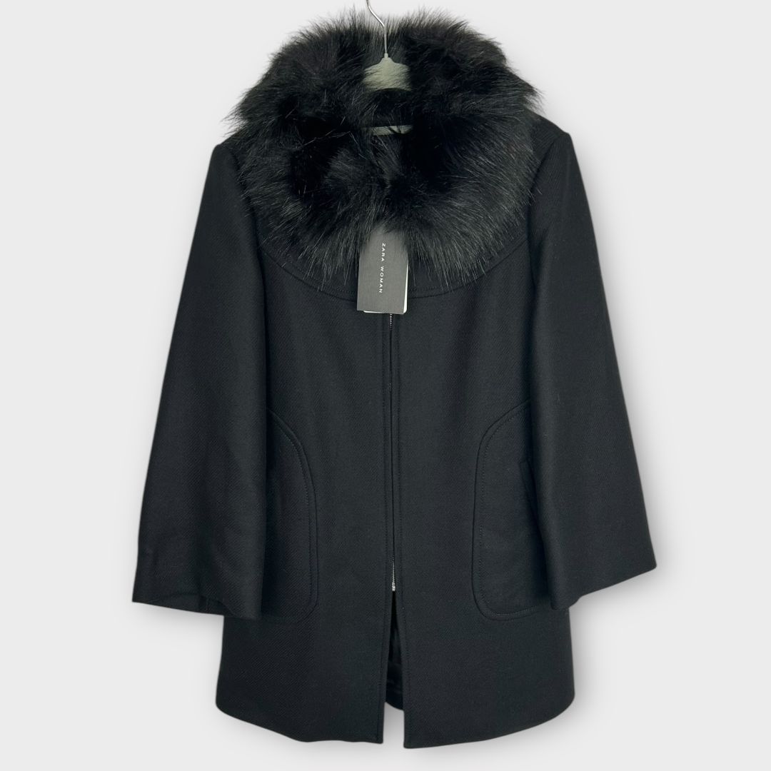 Zara Wool Coat (Detachable Fur Collar) S – 2nd Ave Trading