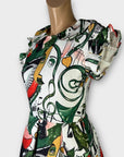 Joy Couture Picasso Print Dress - 8