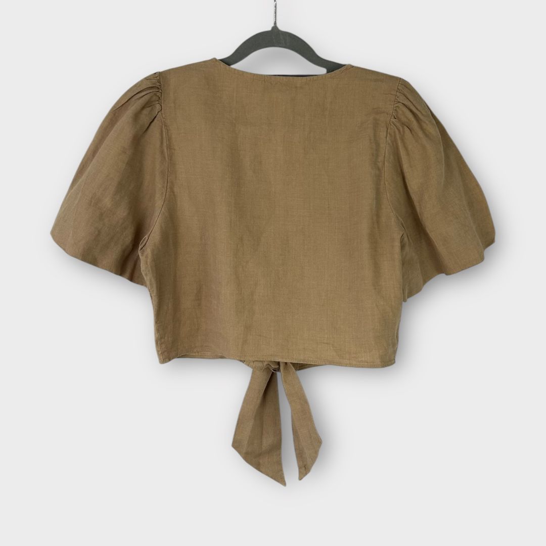 &amp; Other Stories Buttoned Linen Crop Top - 10
