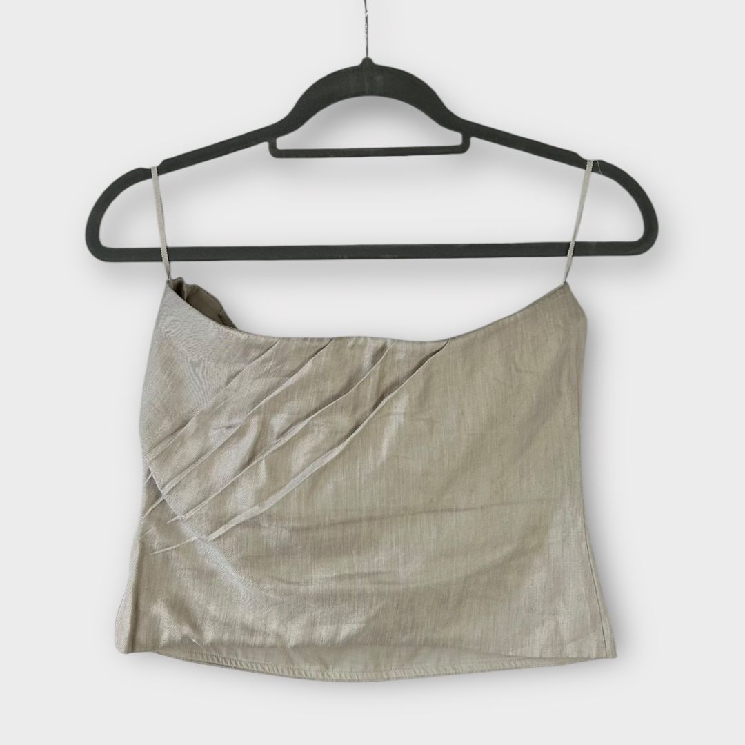 &amp; Other Stories Linen Blend Pleated Detail Tube Top - 8