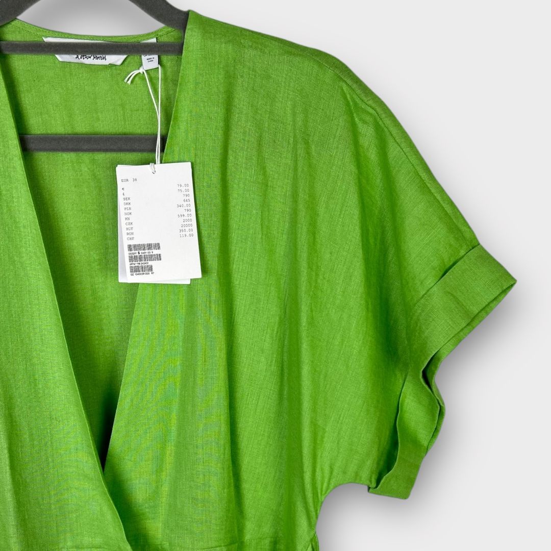 &amp; Other Stories Linen Wrap Mini Dress - 10