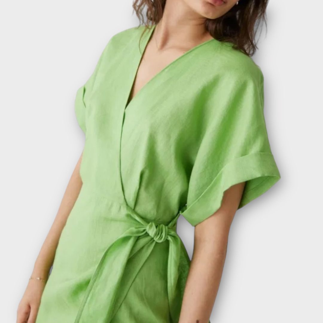 &amp; Other Stories Linen Wrap Mini Dress - 10
