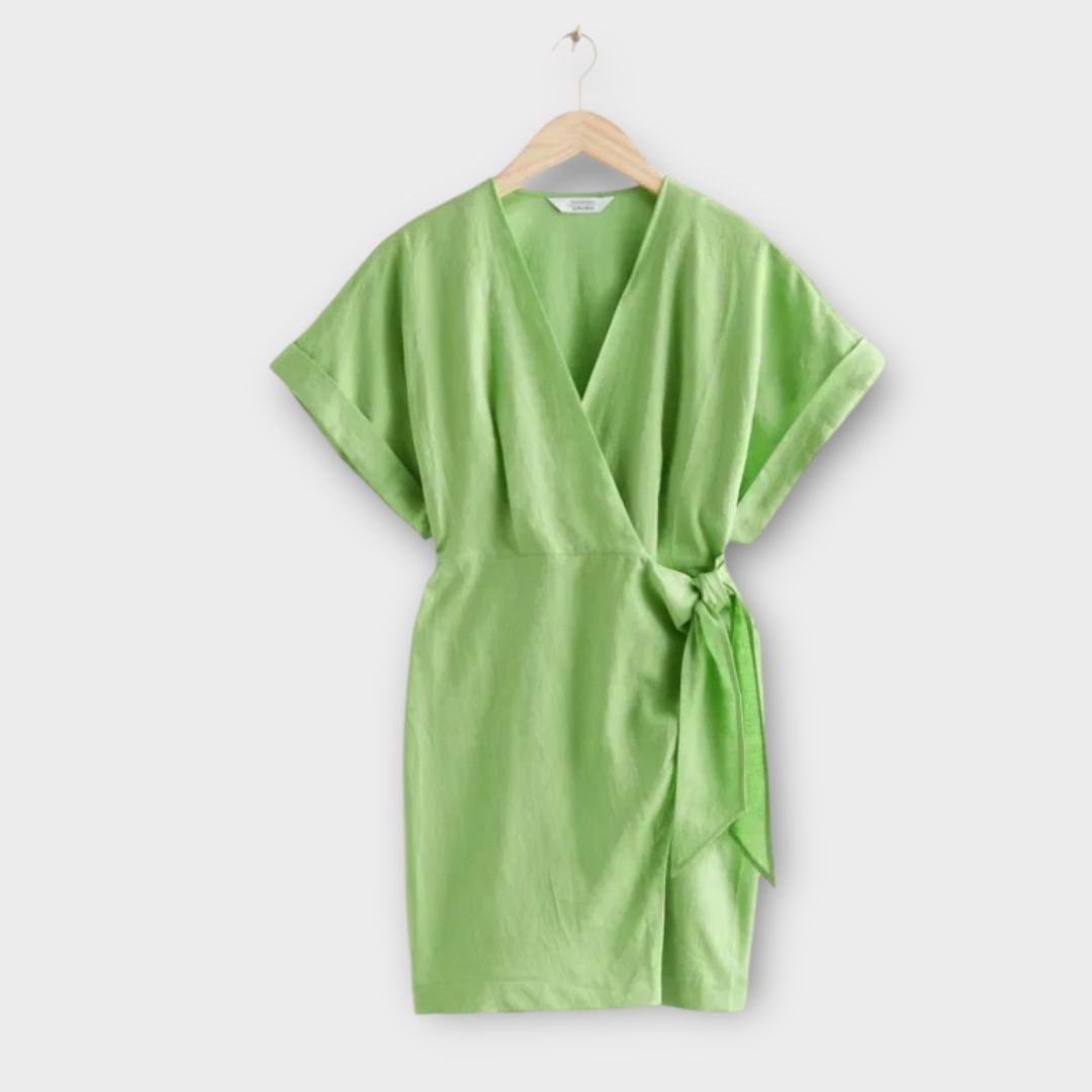&amp; Other Stories Linen Wrap Mini Dress - 10