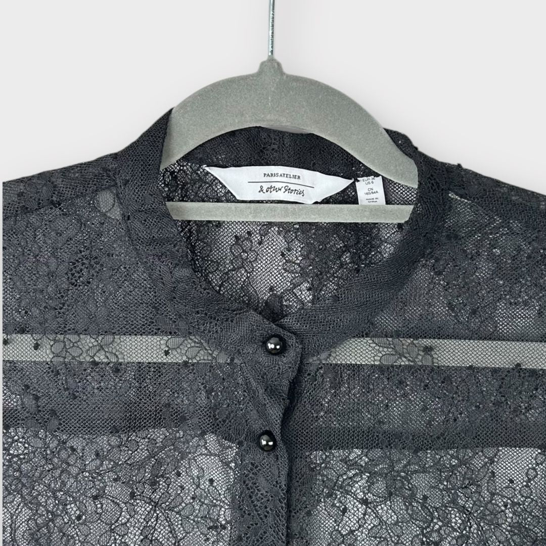 &amp; Other Stories Sheer Lace Top - 8/10