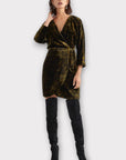 & Other Stories Tiger Print Velvet Mini Wrap Dress - 8