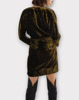 & Other Stories Tiger Print Velvet Mini Wrap Dress - 8