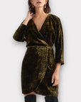 & Other Stories Tiger Print Velvet Mini Wrap Dress - 8