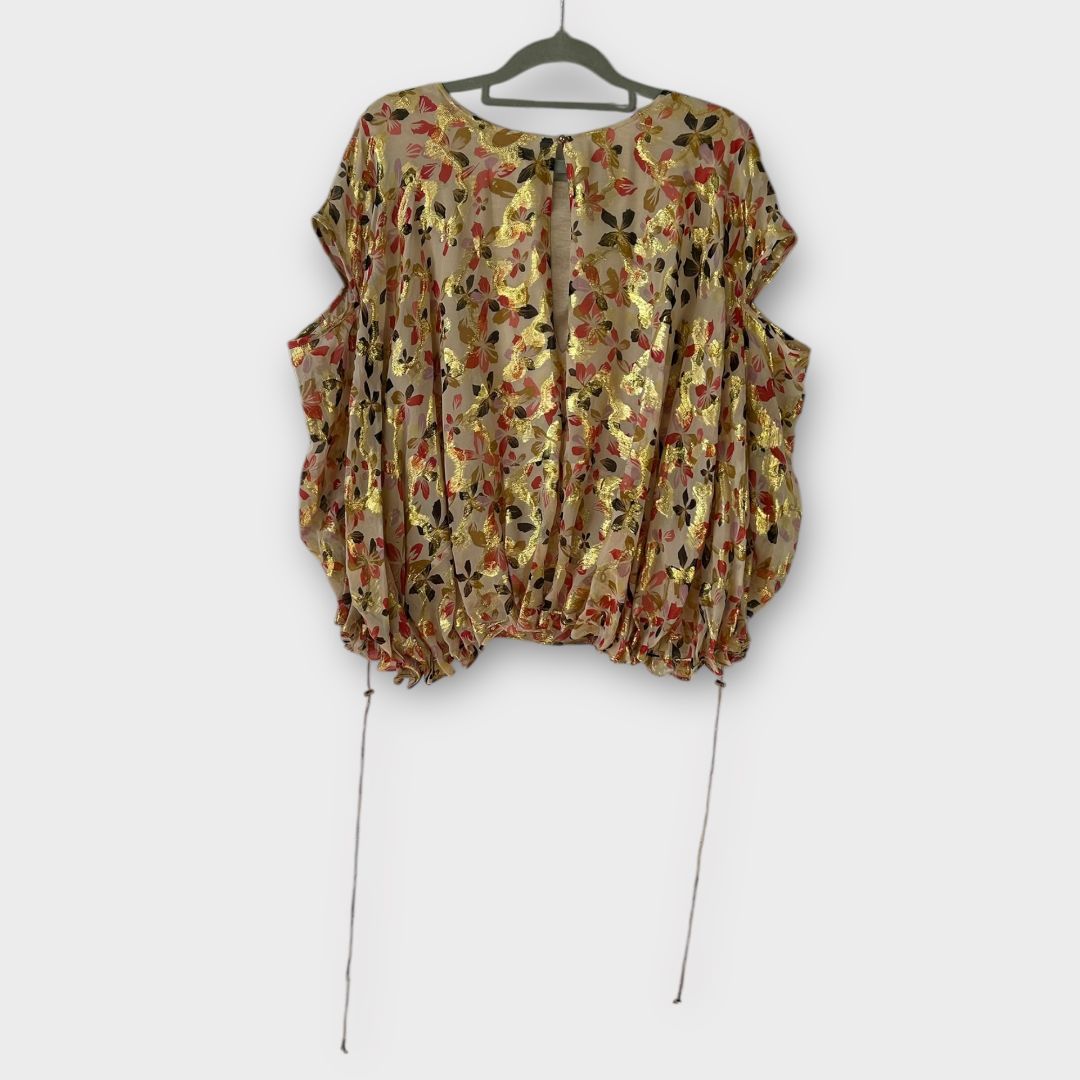 Diane Von Furstenberg Metallic Silk Floral “Cipolla” Top - 8