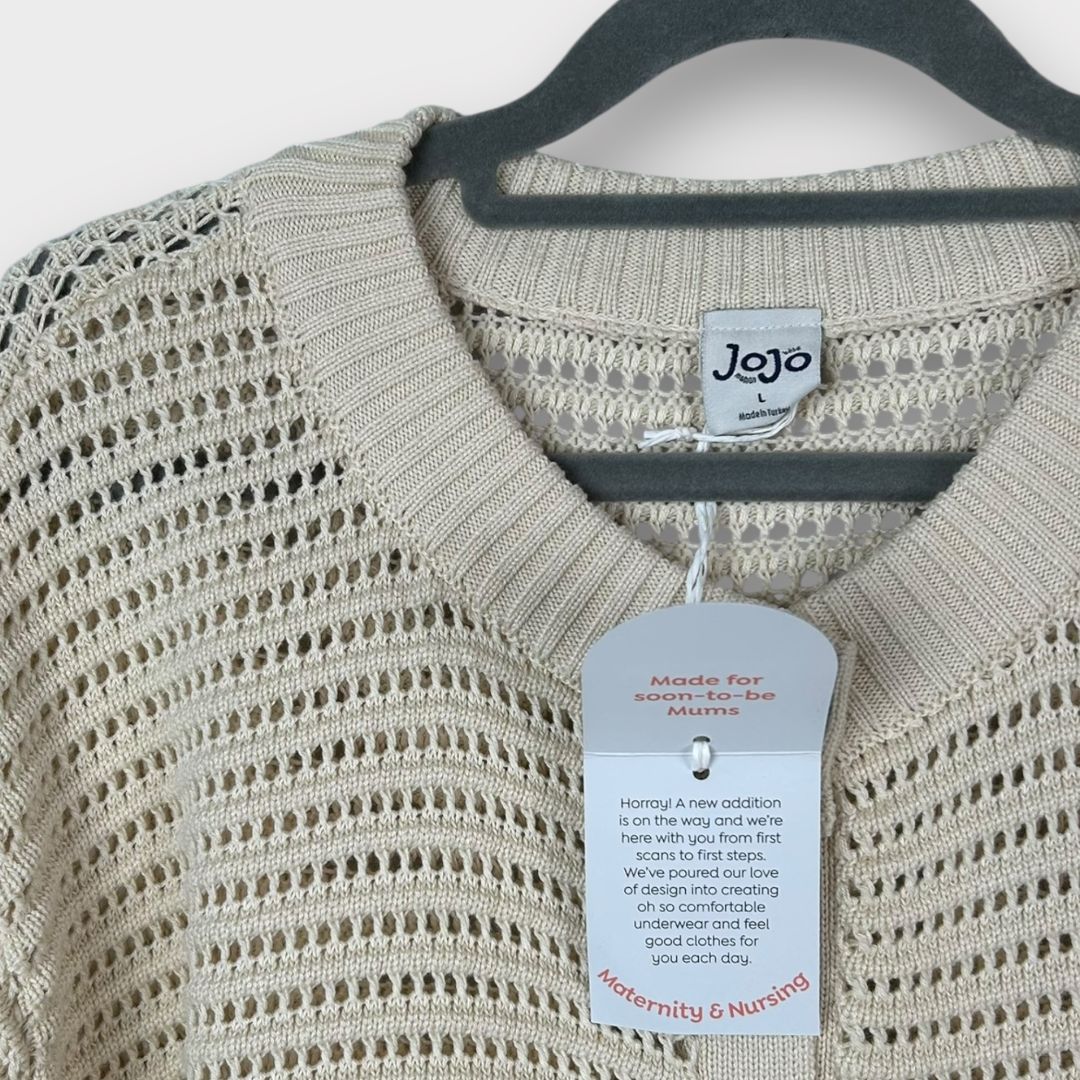 JoJo Maman Bébé Pointelle Button Maternity Knit Cardigan - 16/18 (L)