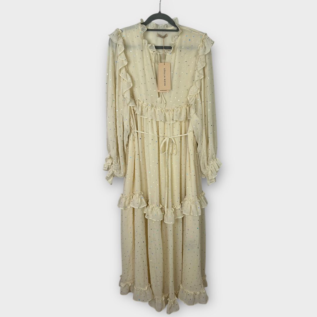 Stella Nova Barbara Sparkly Heart Print Maxi Dress - 12