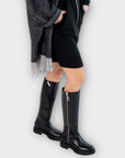 Michael Kors Regan Side Zipped Leather Knee High Boots - 7/40