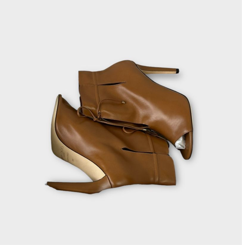Jimmy Choo Memphis 100 Soft Leather Heeled Ankle Boots - 5/38