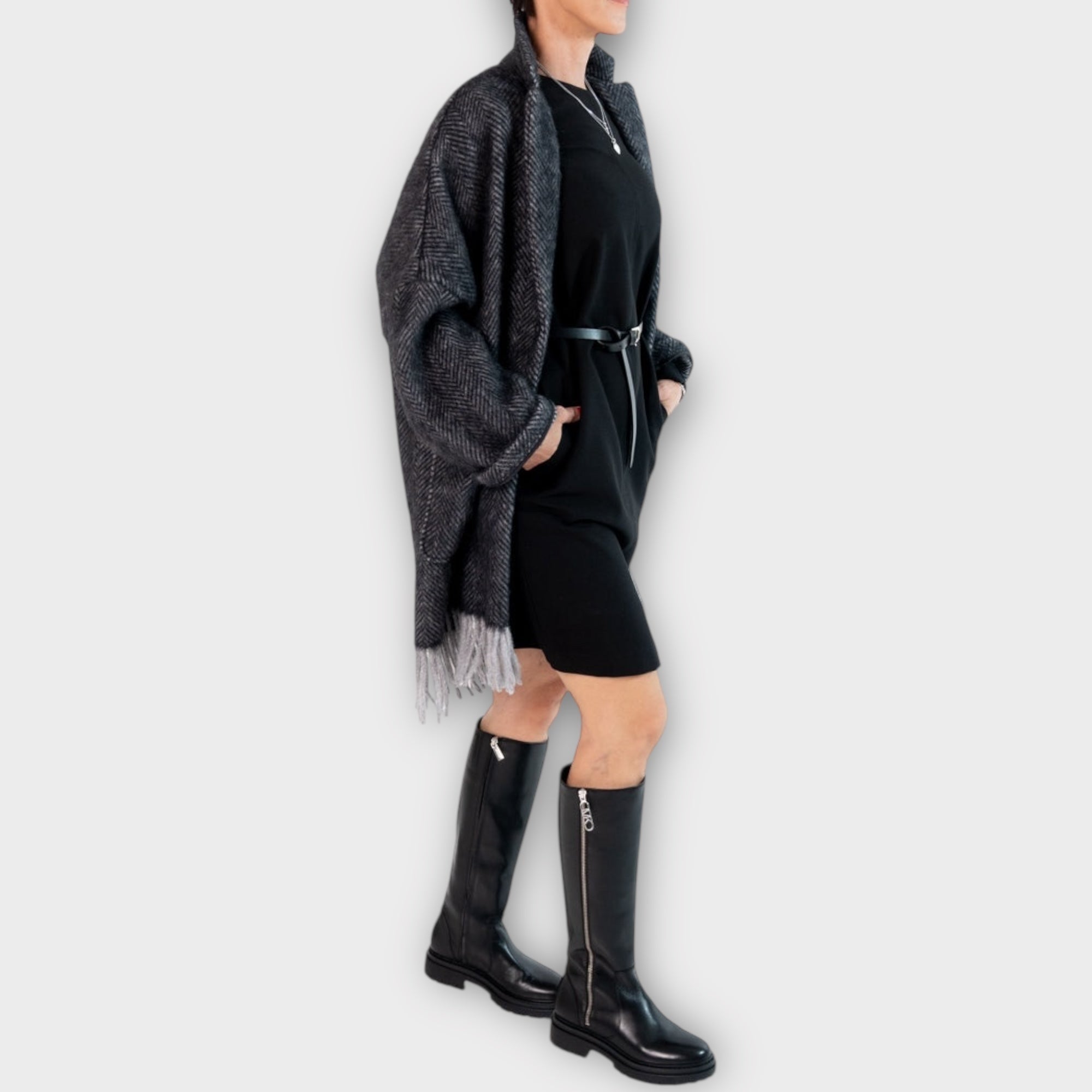 Michael Kors Regan Side Zipped Leather Knee High Boots - 7/40