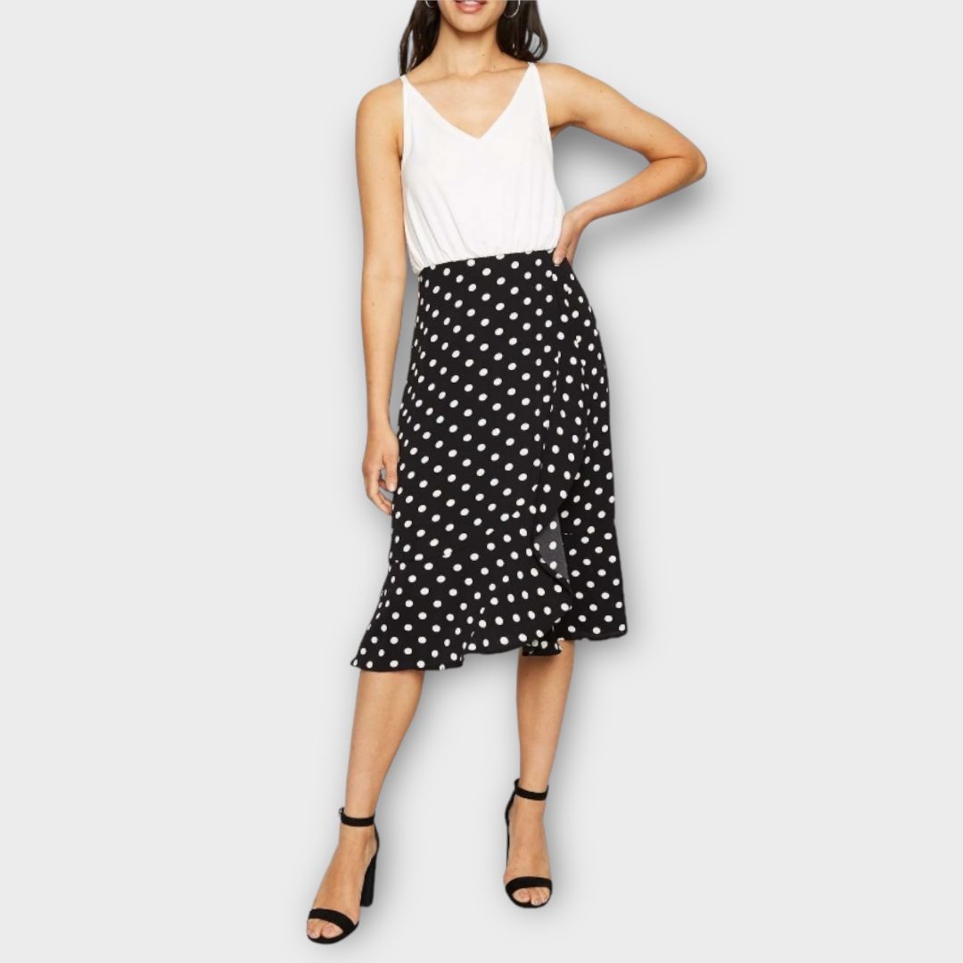 AX Paris Polka Dot Midi Dress - 10
