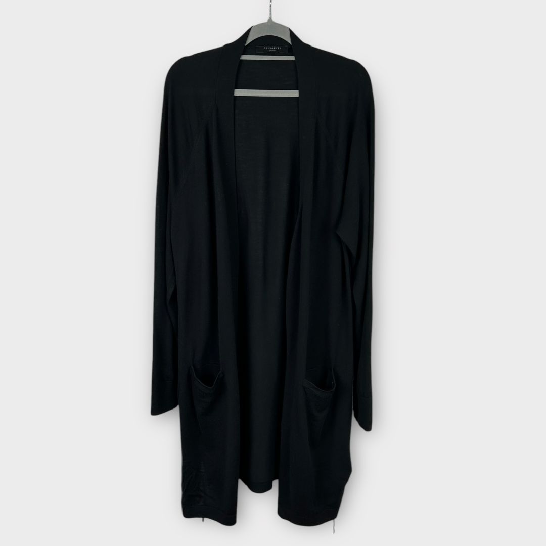 All Saints Cross Merino Wool Cardigan - 14 (L)