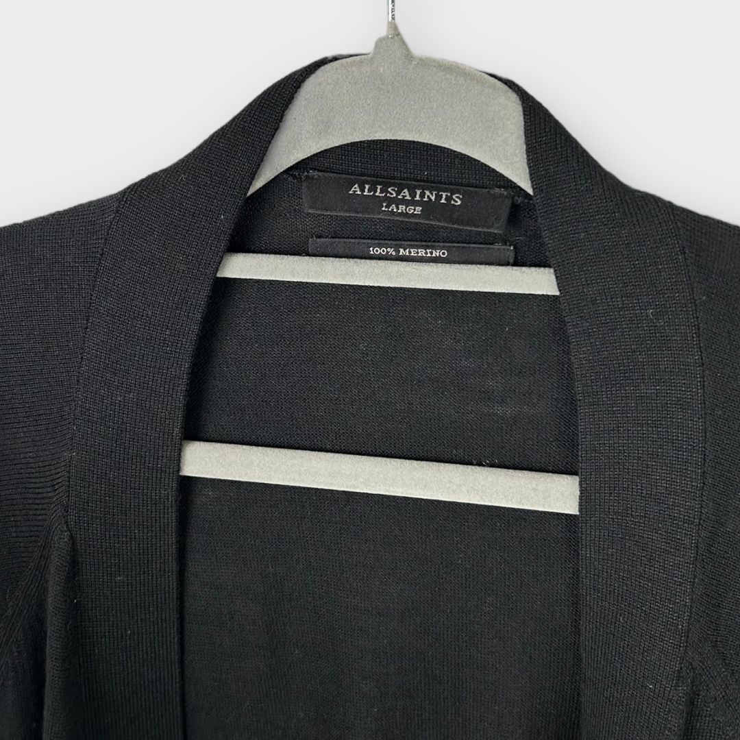 All Saints Cross Merino Wool Cardigan - 14 (L)