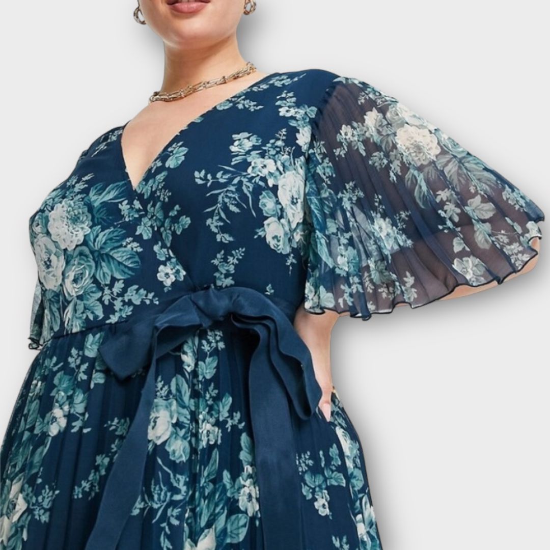 Asos Design Curve Floral Wrap Midi Dress - 28
