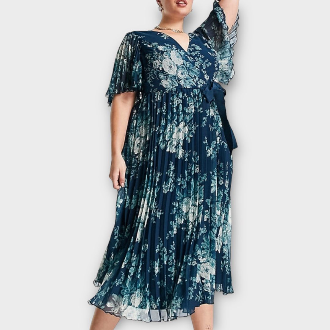 Asos Design Curve Floral Wrap Midi Dress - 28