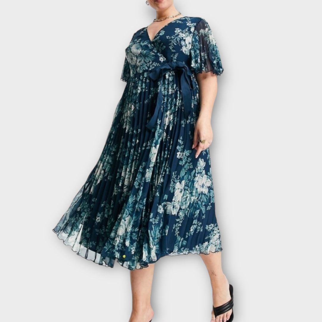 Asos Design Curve Floral Wrap Midi Dress - 28
