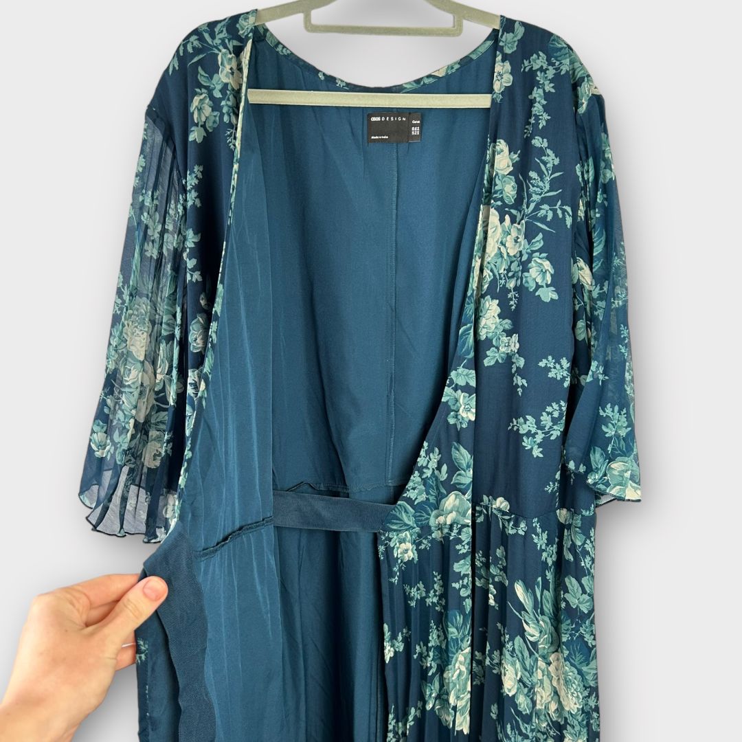 Asos Design Curve Floral Wrap Midi Dress - 28