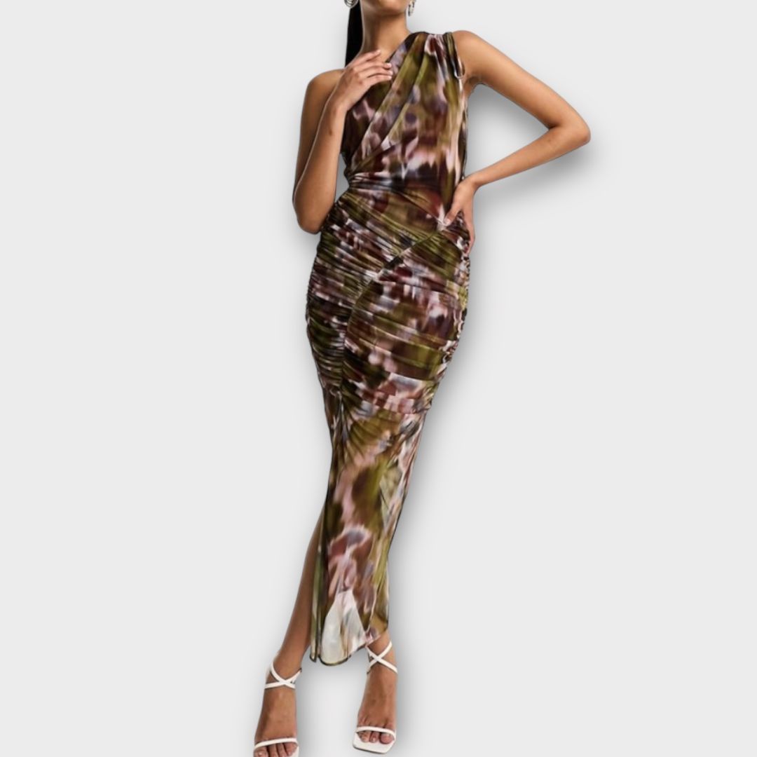 Asos Design One Shoulder Ruched Midi Dress - 6