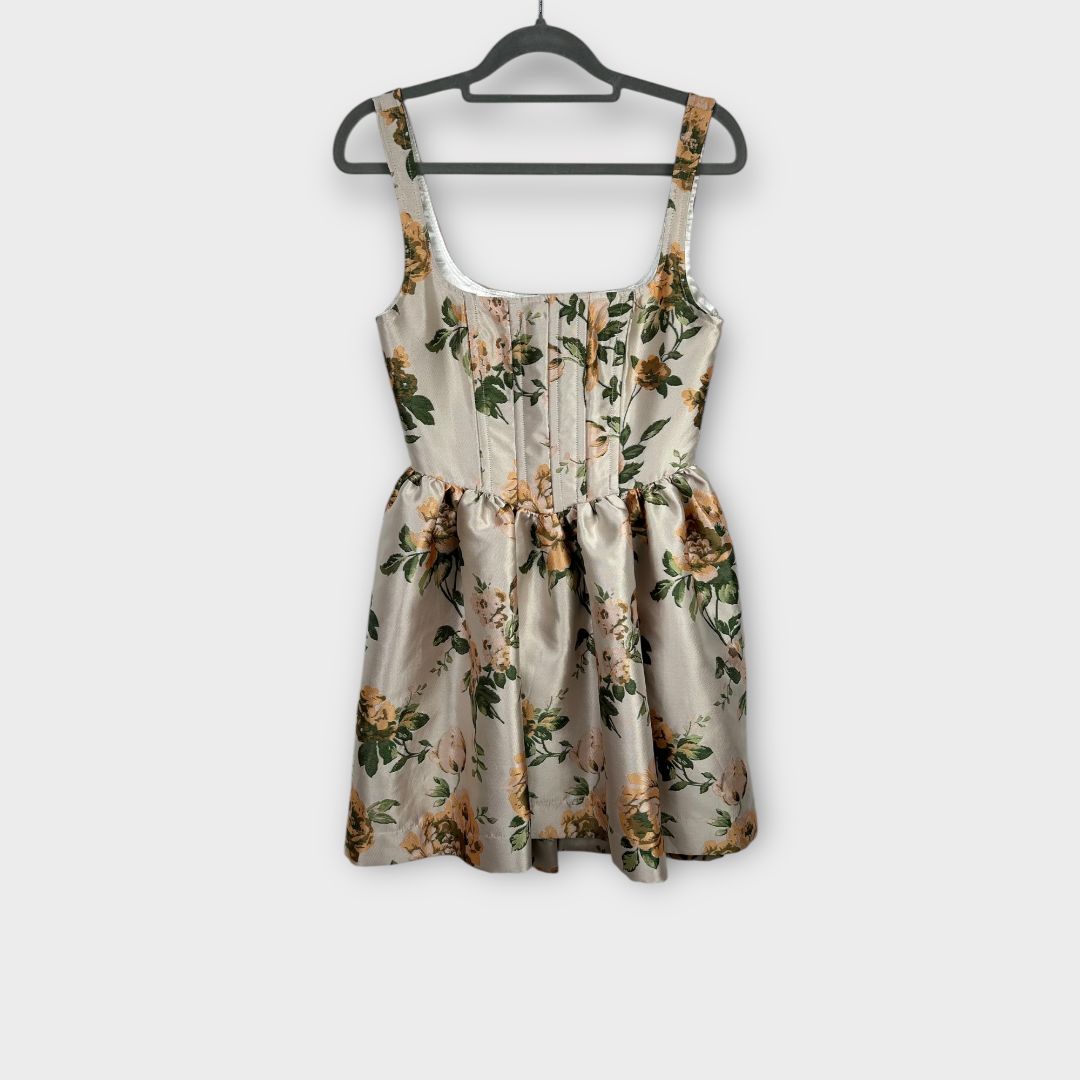 Asos Design Structured Jacquard Skater Mini Dress - 8
