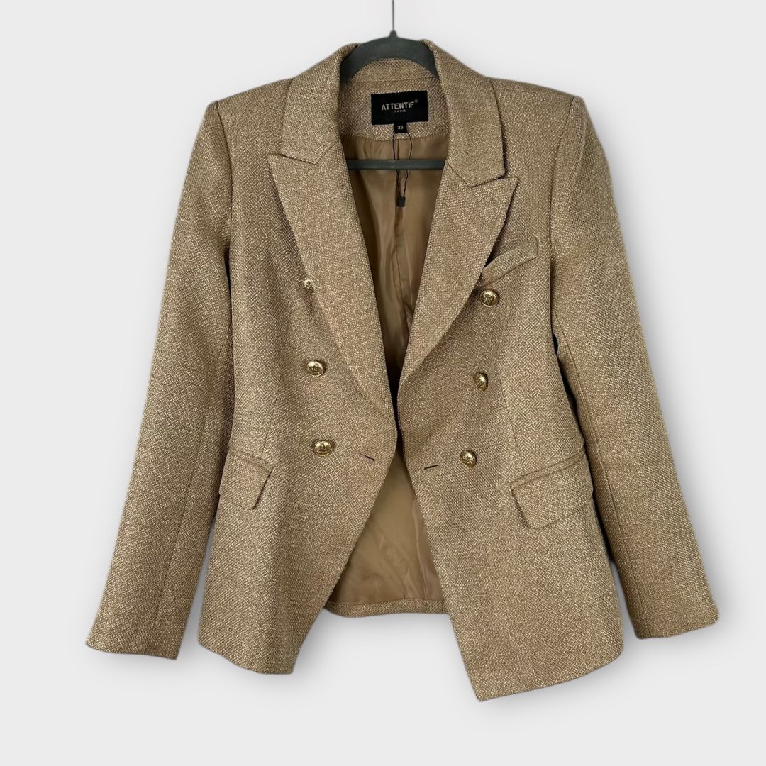 Attentif Fitted Tweed Blazer - 10