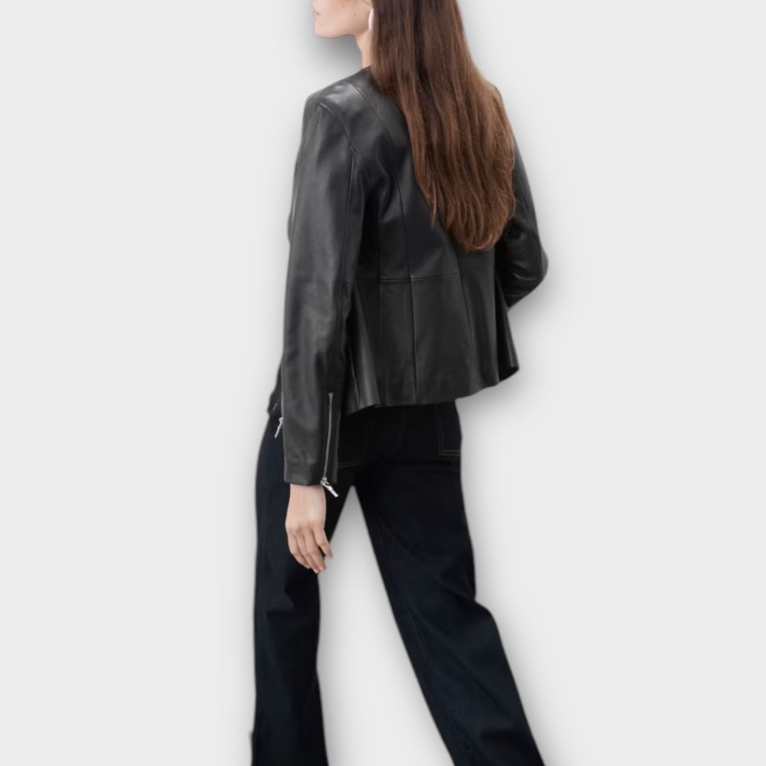 Autograph Leather Collarless Jacket - 12