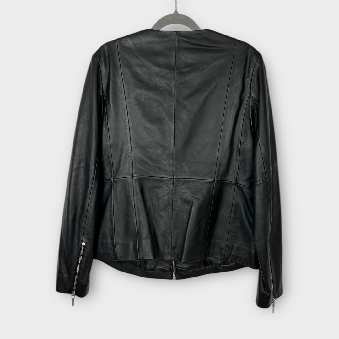 Autograph Leather Collarless Jacket - 12