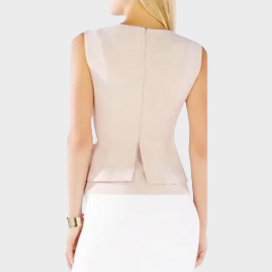 BCBG Max Azaria Jacquelynna Layered Peplum Top - S