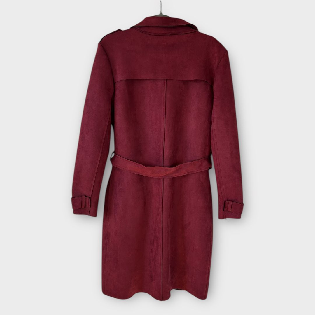 Beauty Fashion Faux Suede Trench Coat - M