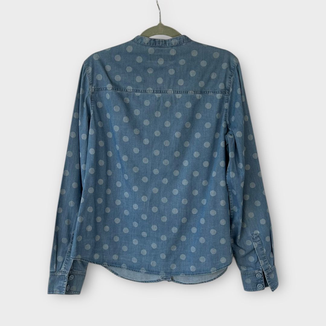 Boden Keira Bow Neck Polka Dot Shirt - 10