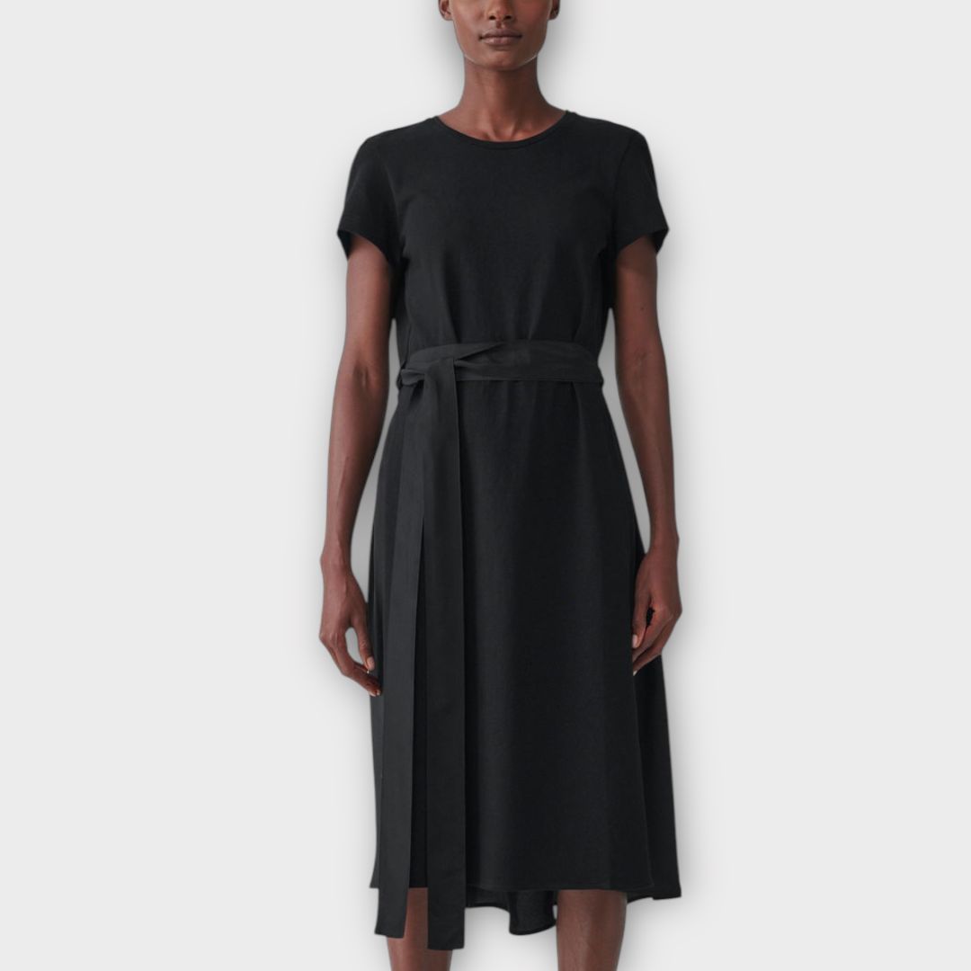 COS Drawstring Mulberry Silk Midi Dress - XS