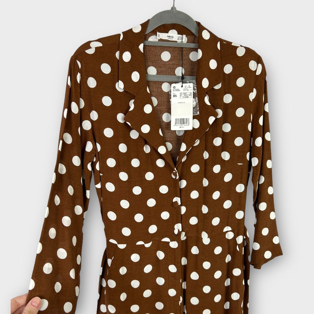 Mango Polka Dot Jumpsuit - XS