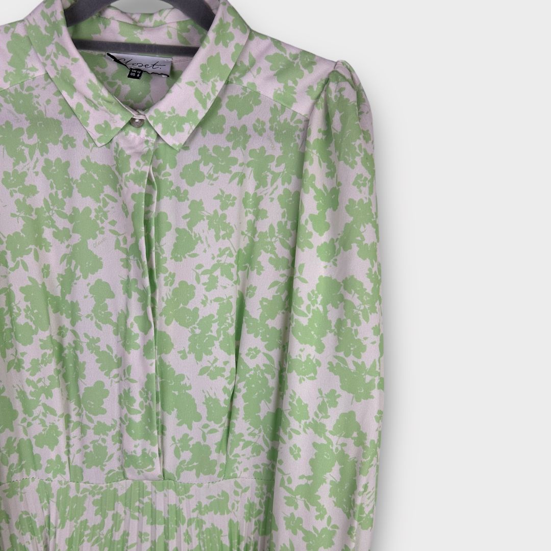 Closet London Pleated Shirt Dress - 12
