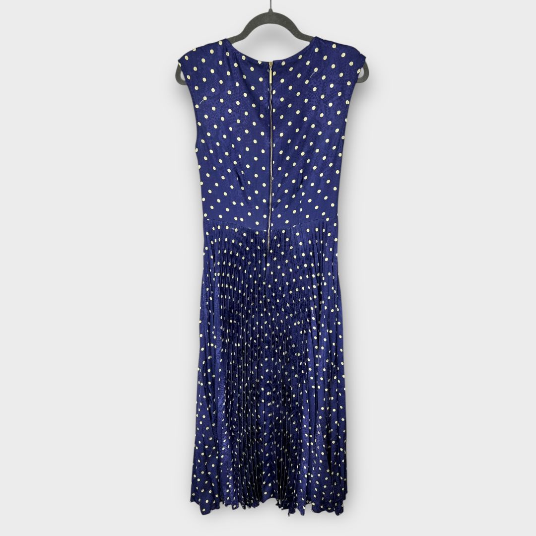 Closet London Twist Detail Pleated Polka Dot Dress - 10/12